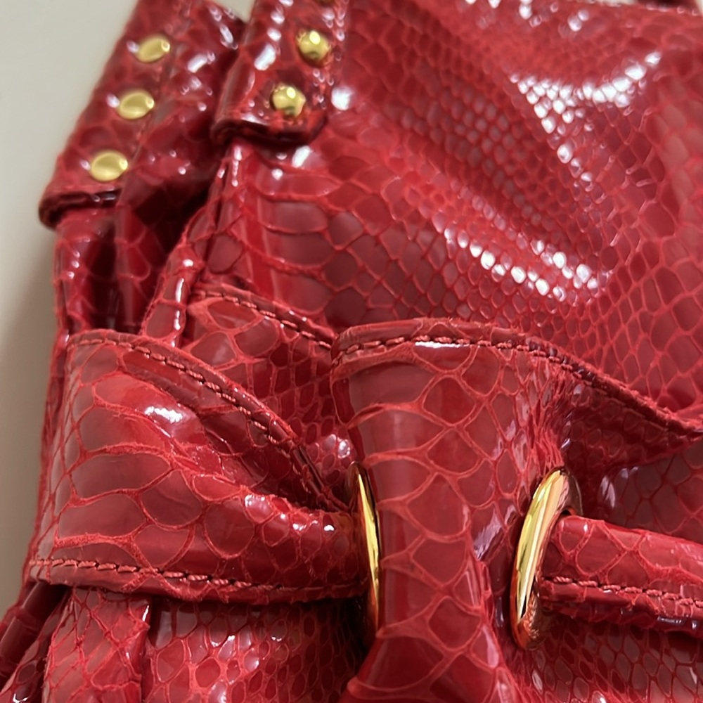 NWOT Perlina Studio Coated Suede Snakeskin Purse - Picture 5 of 15